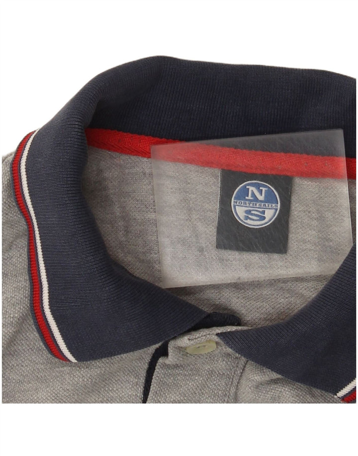 Camisa polo masculina North Sails gráfica pequena cinza manchada