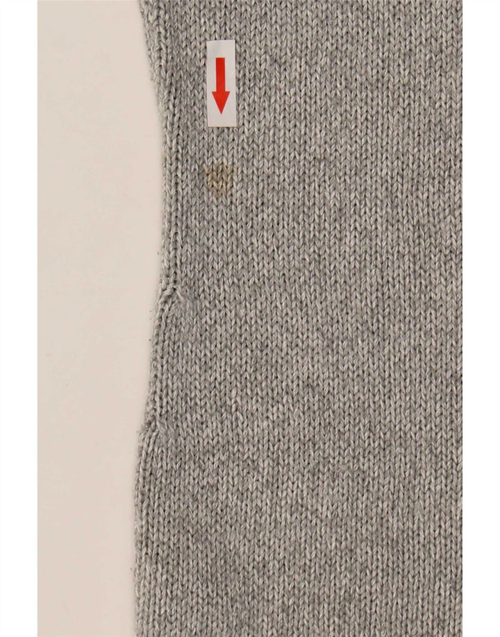 Suéter feminino Massimo Dutti manga curta com decote em V Reino Unido 10 pequeno cinza