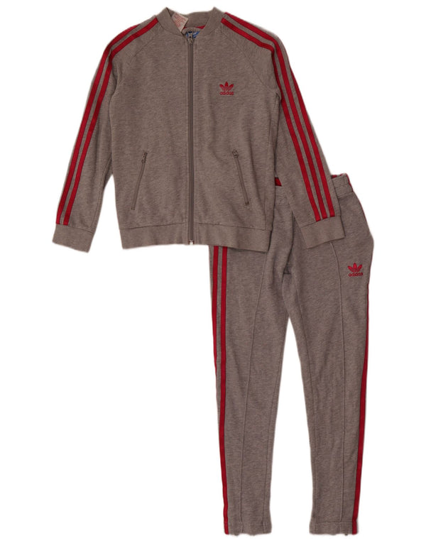 Fato de treino Adidas Girls Graphic Full 9-10 anos algodão cinzento