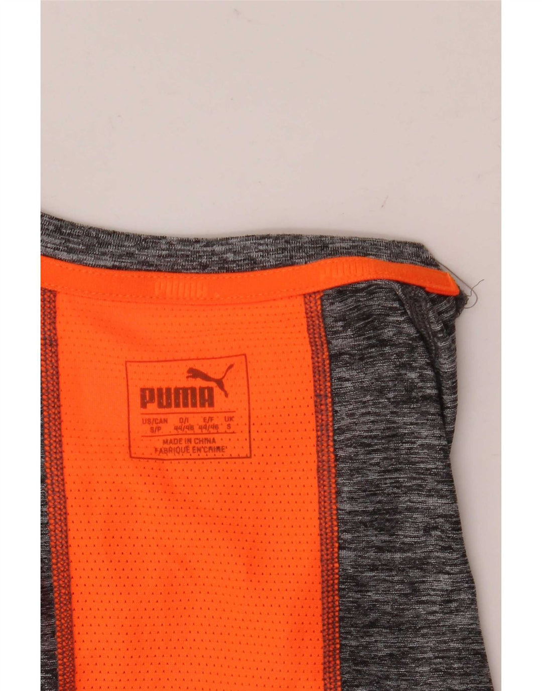 Puma Mens Top Manga Longa Pequena Cinza Colorblock