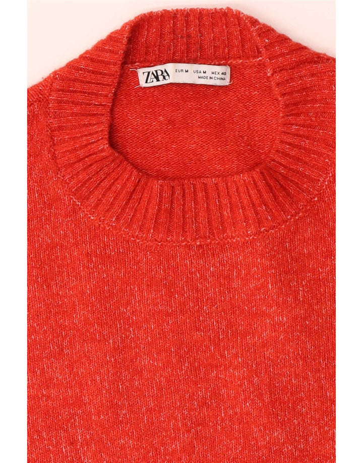 Zara Suéter masculino com gola redonda laranja médio