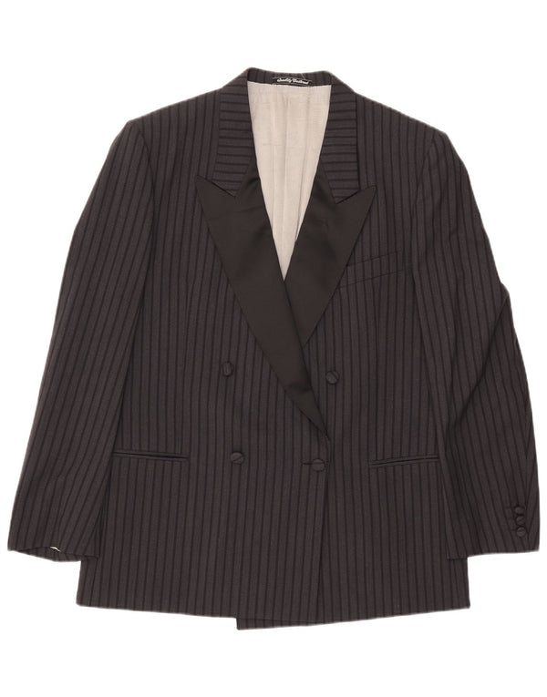 Jaqueta blazer feminina Fila Double Breasted IT 52 2XL lã listrada preta