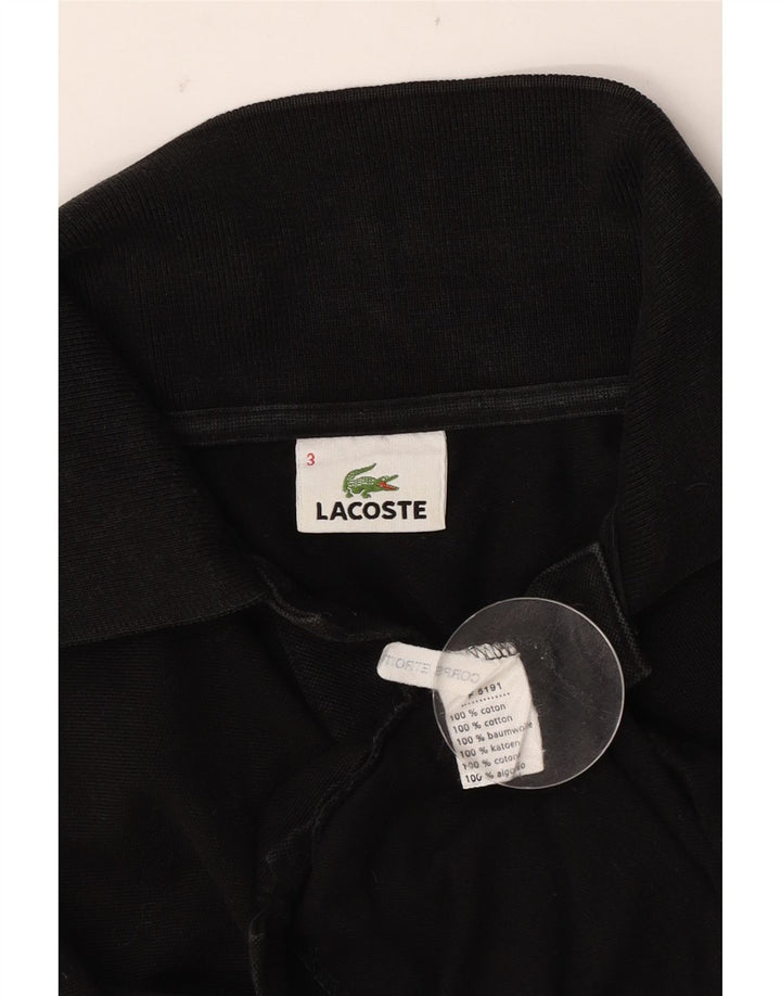 Camisa polo masculina Lacoste tamanho 3 pequeno algodão preto