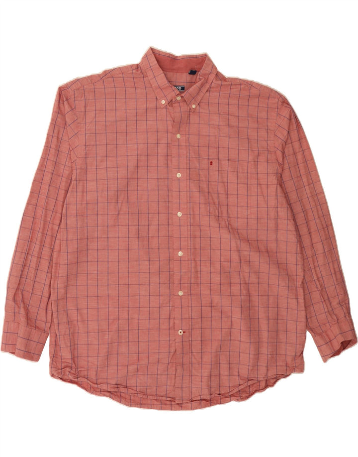 IZOD Mens Shirt 2XL Pink Check Cotton Vintage Izod and Second-Hand Izod from Messina Hembry 
