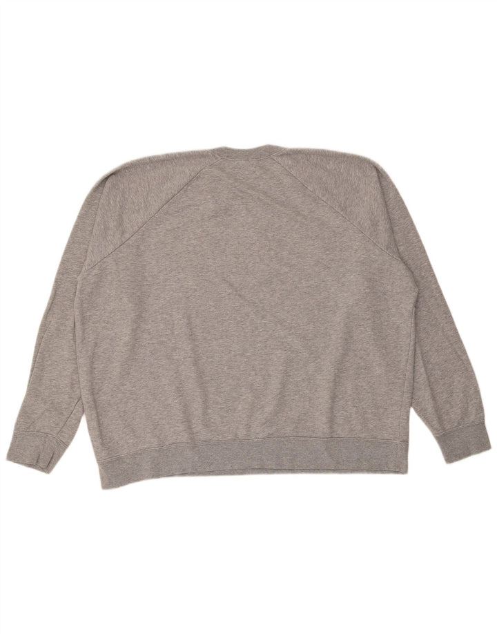 Nike feminino oversized moletom jumper UK 20 2XL cinza manchado algodão