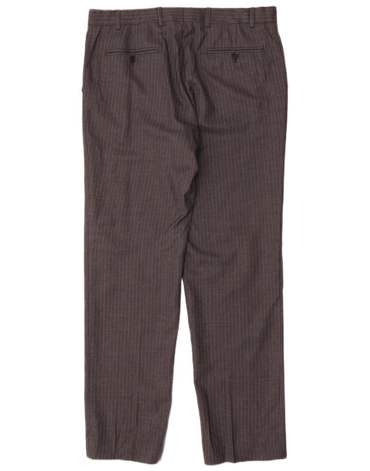 Jaeger masculino 2 botões 2 peças terno Reino Unido 42 XL W36 L34 cinza risca de giz clássico