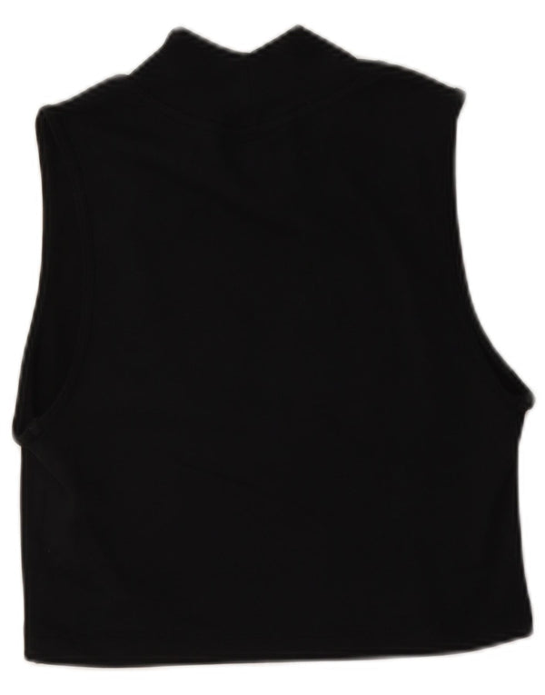 Nike Womens Crop Graphic Vest Top UK 10 Small Black Cotton
