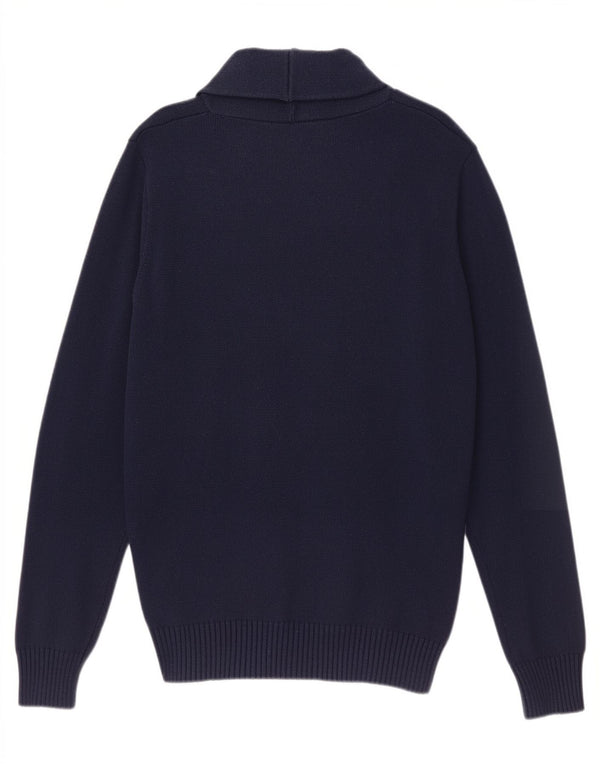 Suéter cardigã masculino Jack & Jones grande algodão azul marinho