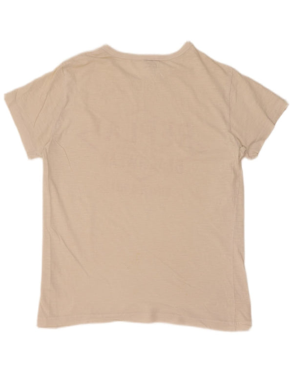 Replay camiseta feminina gráfica top UK 12 médio off white algodão