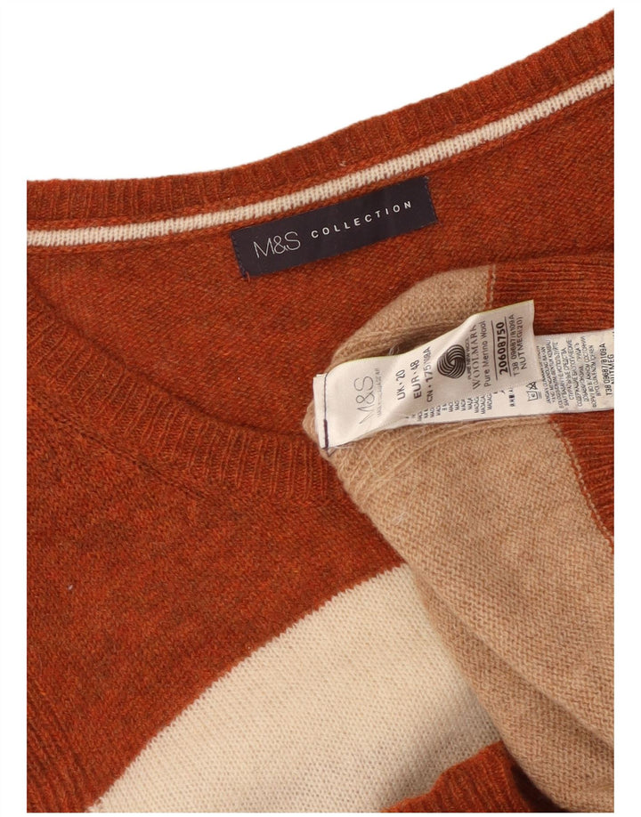 Suéter feminino Marks & Spencer com gola canoa Reino Unido 20 2XL multicolorido
