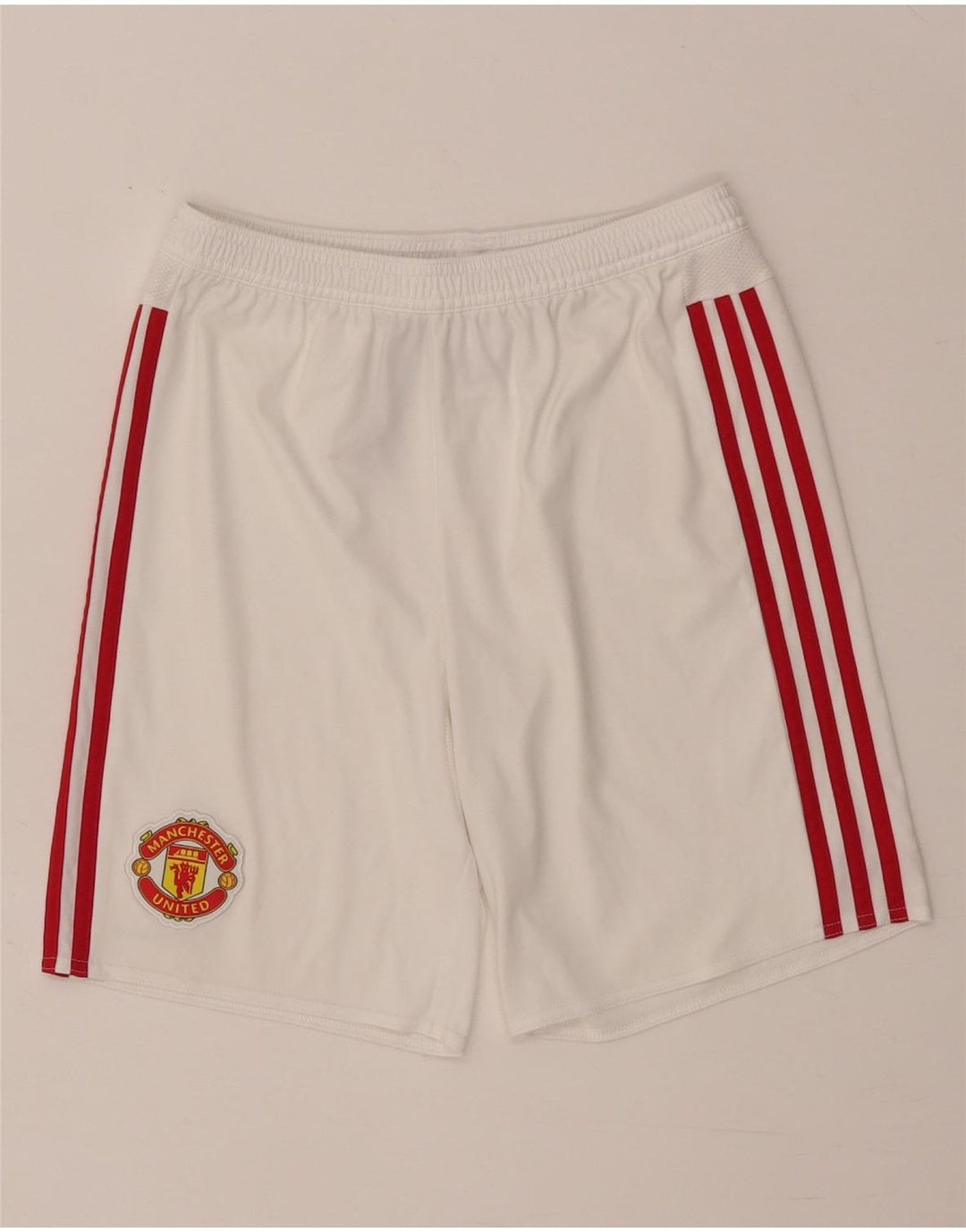 Shorts esportivos Adidas Boys Manchester United 13-14 anos branco poliéster