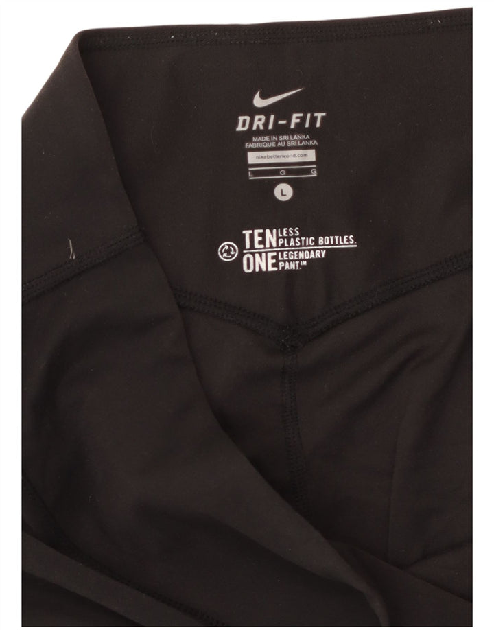 Bermuda esportiva Nike Dri Fit feminina UK 16 grande preta