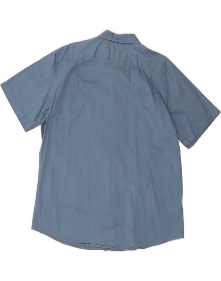 EDDIE BAUER Mens Relaxed Fit Short Sleeve Shirt Large Blue Cotton Vintage Eddie Bauer and Second-Hand Eddie Bauer from Messina Hembry 