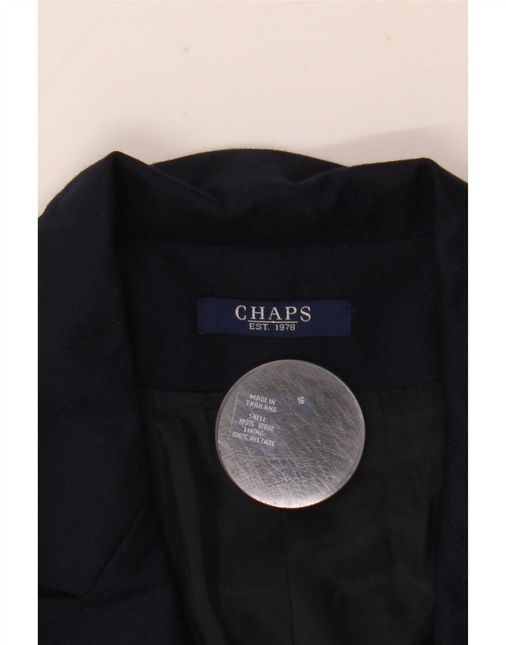 Jaqueta blazer feminina Chaps Double Breasted US 16 XL azul marinho lã