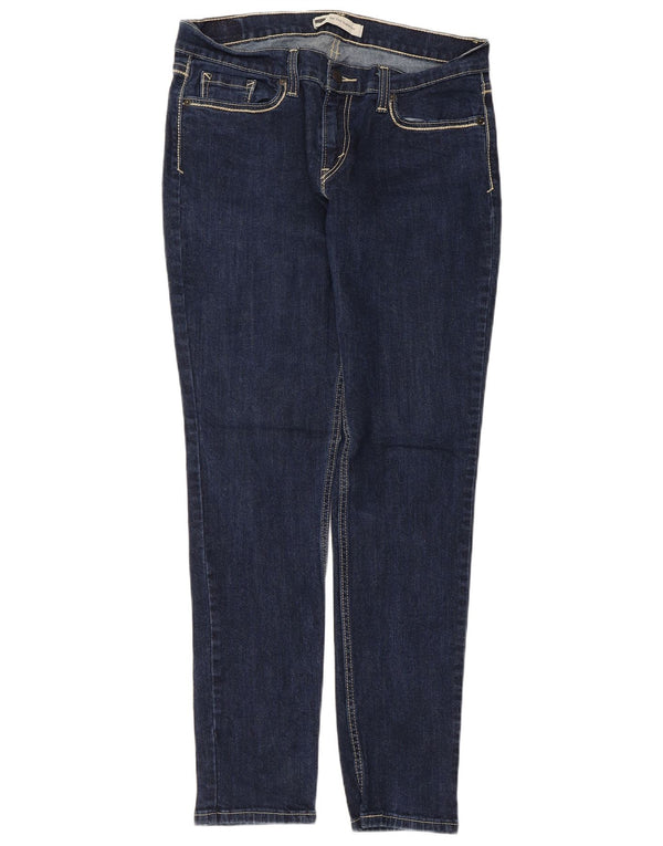 Calça jeans feminina Levi's 524 Super Low Skinny W31 L32 azul marinho algodão