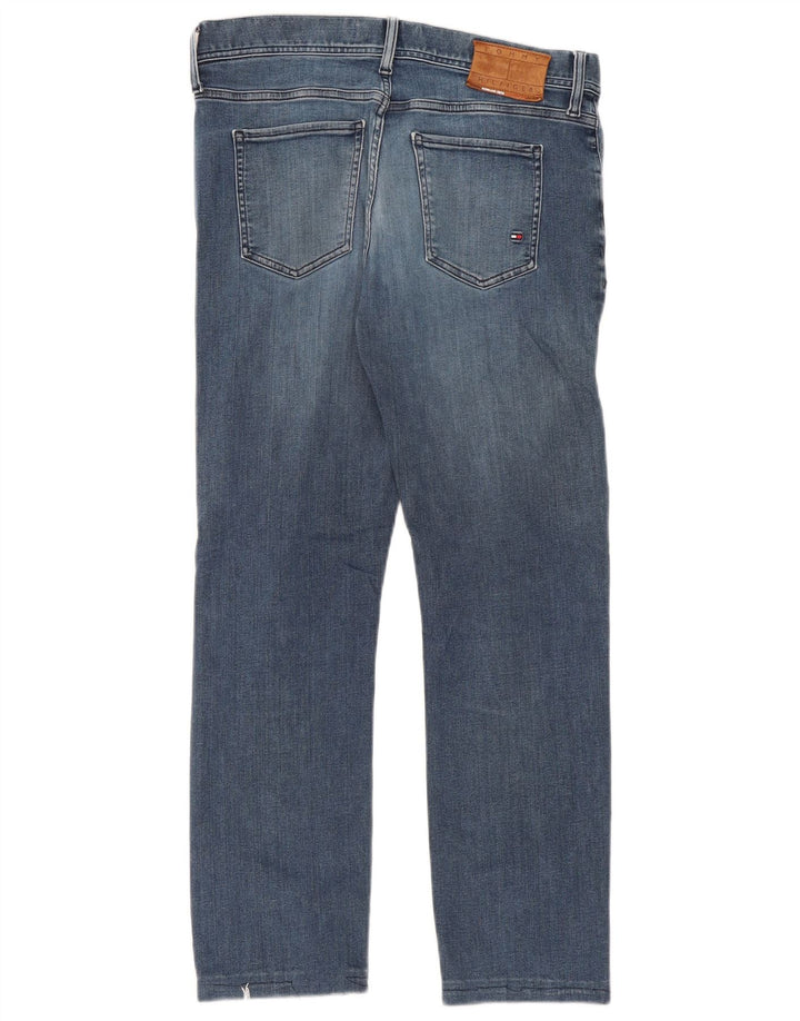 Tommy Hilfiger feminino Bleecker Stretch Slim Jeans W31 L28 Azul Algodão