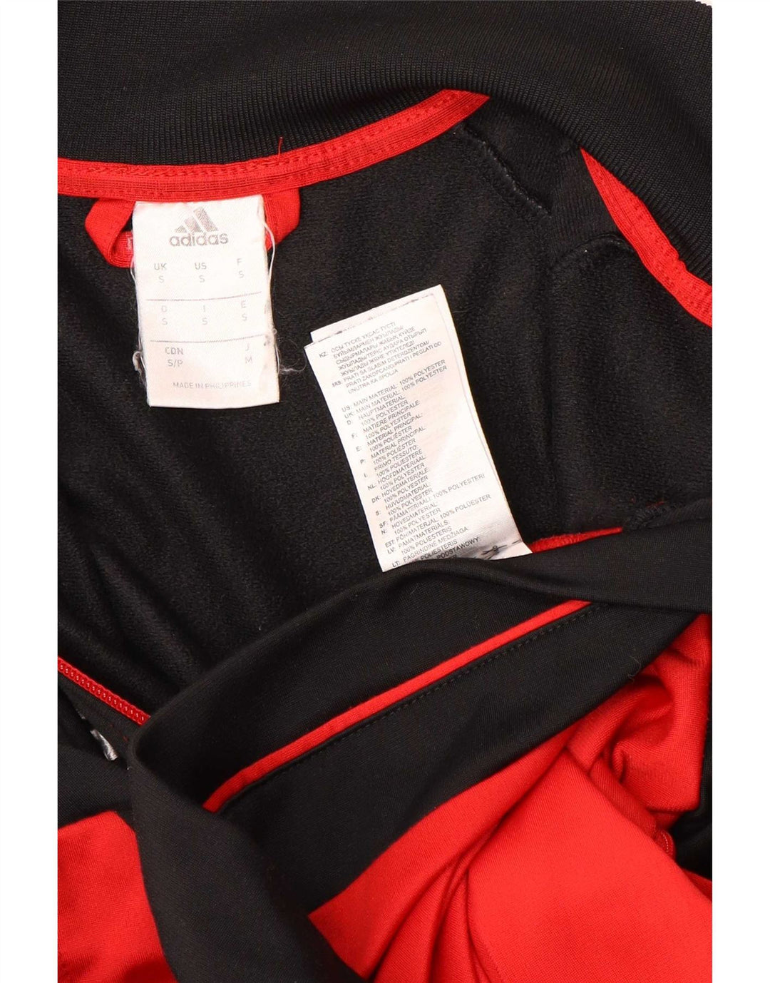 Adidas Mens Treino Top Jacket Pequeno Preto Colorblock Poliéster