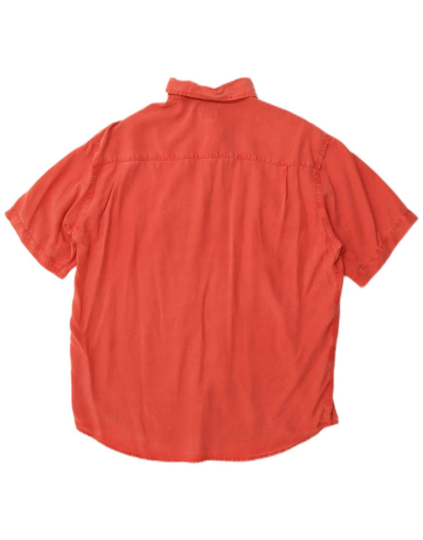 TRUSSARDI JEANS Camisa masculina de manga curta média vermelha Lyocell