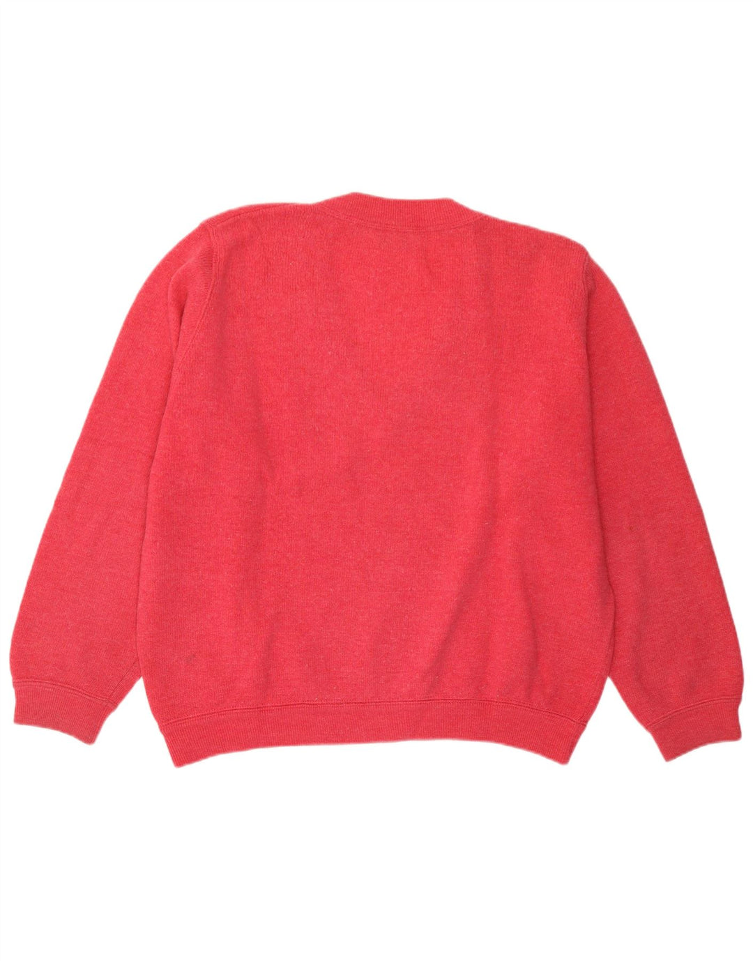 Suéter feminino Sisley com decote em V grande tamanho UK 14 rosa médio
