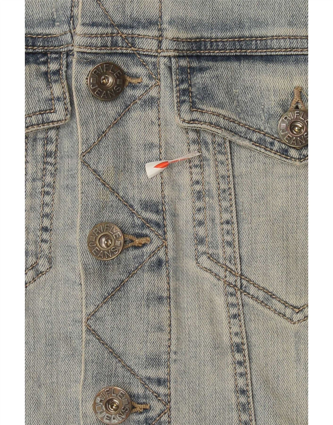 Rifle Mens Denim Gilet UK 38 Algodão Azul Médio