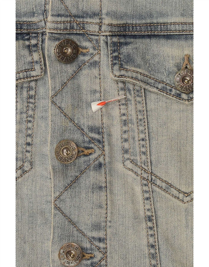 Rifle Mens Denim Gilet UK 38 Algodão Azul Médio