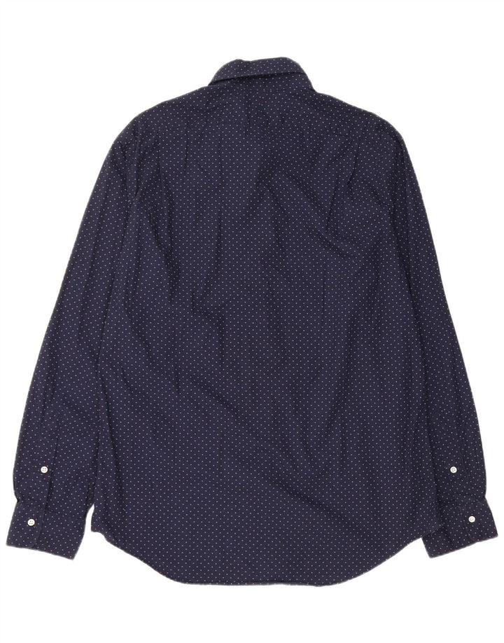 POLO RALPH LAUREN Camisa masculina Slim Fit XL Azul marinho algodão manchado