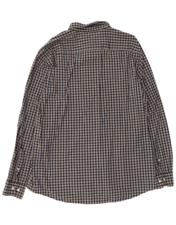 Camisa masculina Tommy Hilfiger Regular Fit 2XL algodão xadrez cinza