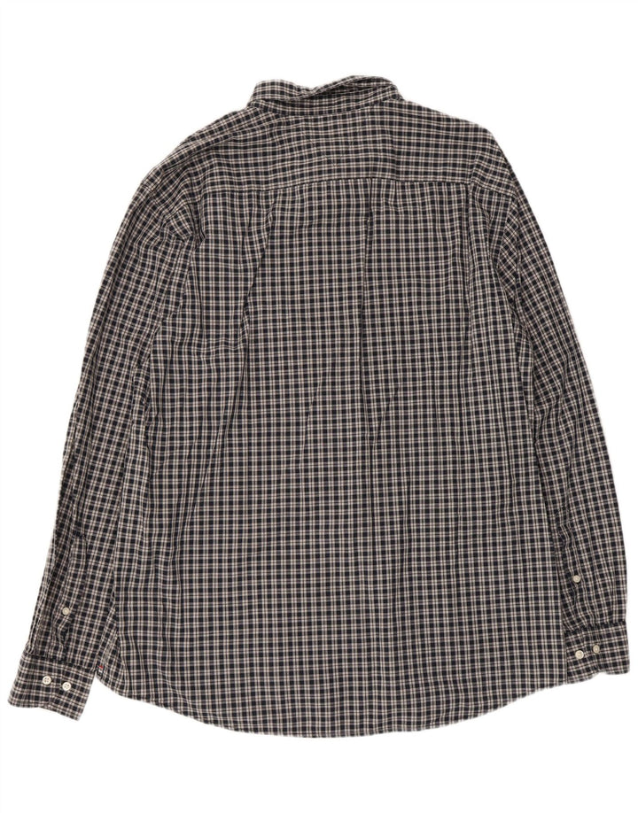 Camisa masculina Tommy Hilfiger Regular Fit 2XL algodão xadrez cinza
