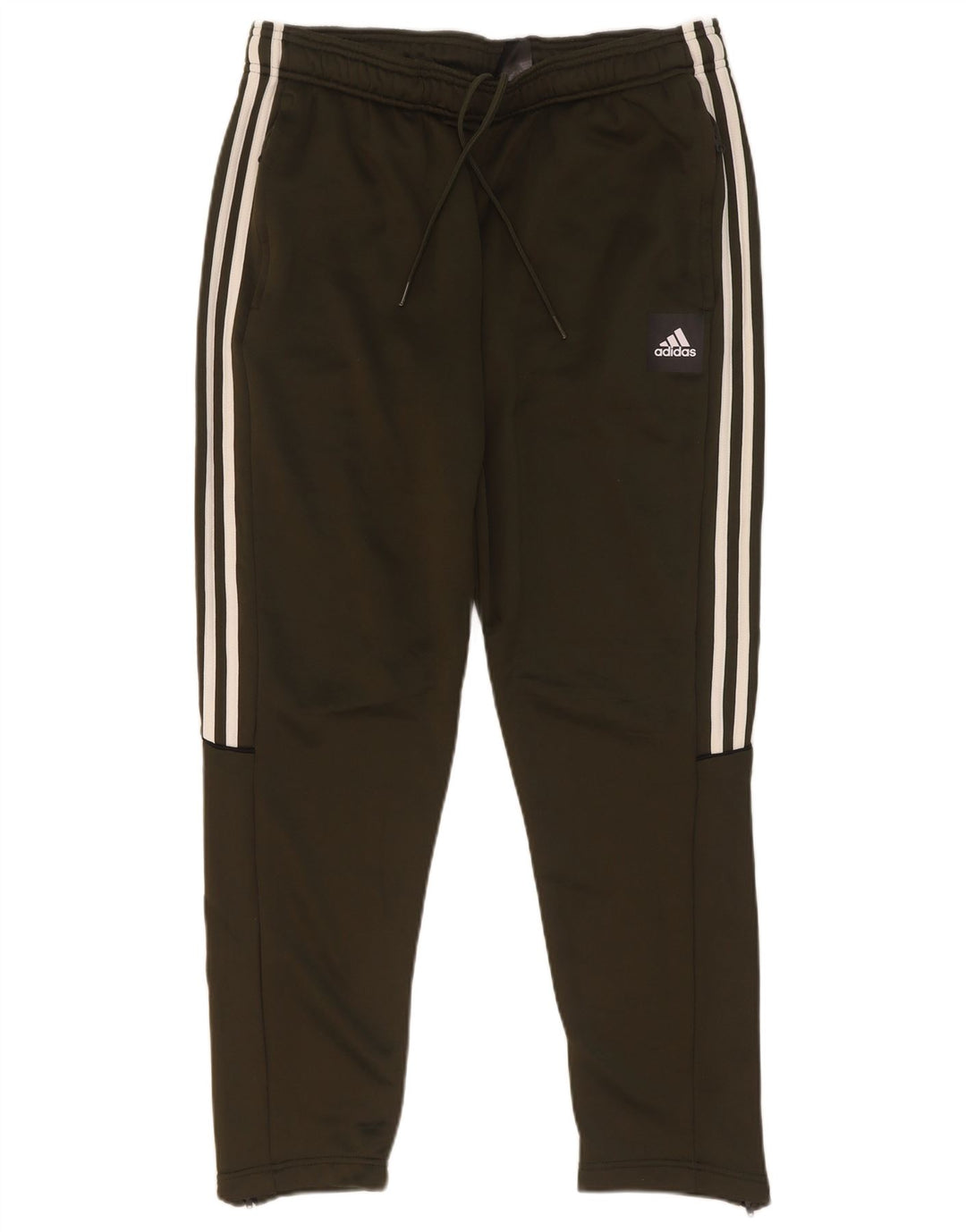 Calça de treino masculina Adidas grande poliéster cáqui