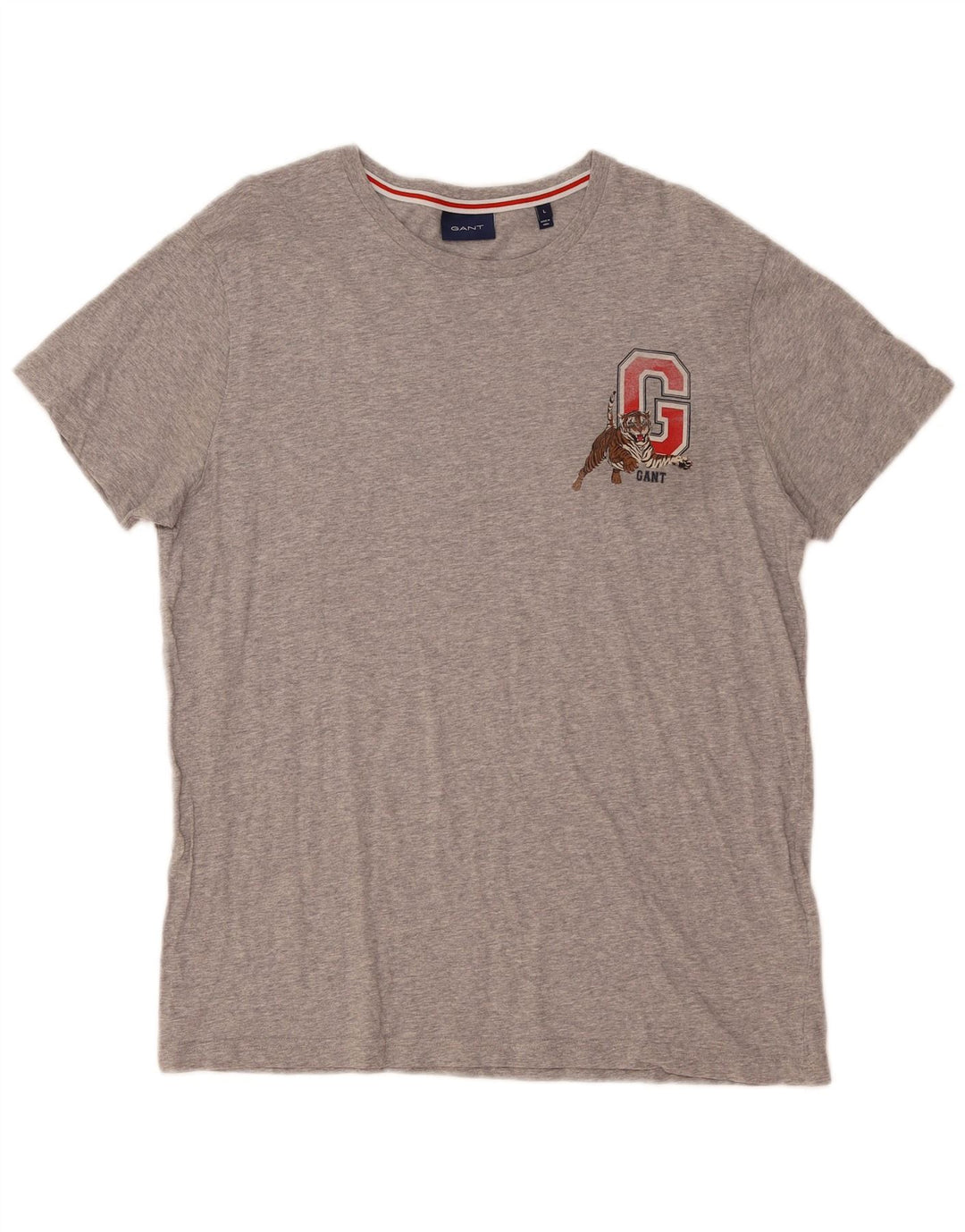 Camiseta masculina Gant com estampa gráfica grande algodão cinza
