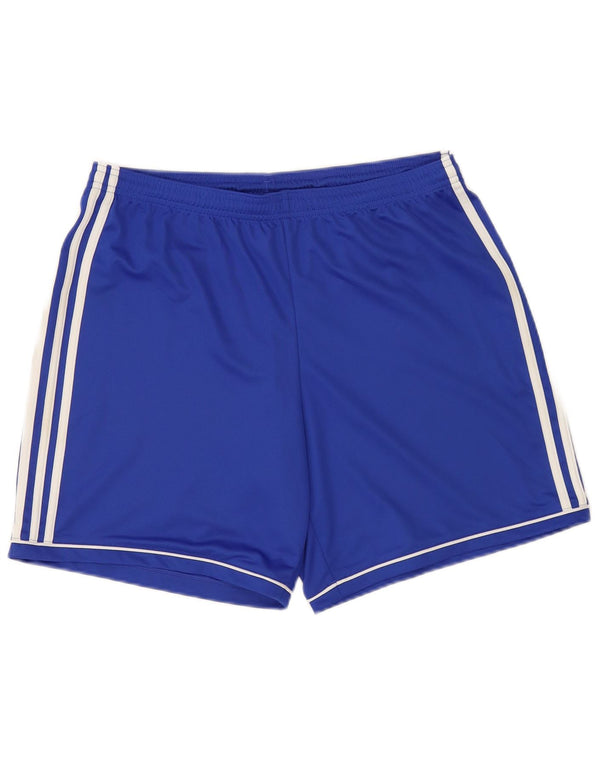 Adidas Womens Climalite Sport Shorts UK 16/18 Grande Azul Poliéster Quadrinhos