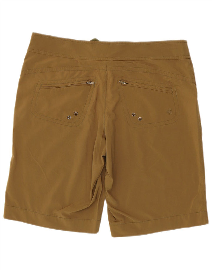 Shorts cargo feminino ATHLETA US 8 médio W34 poliéster cáqui