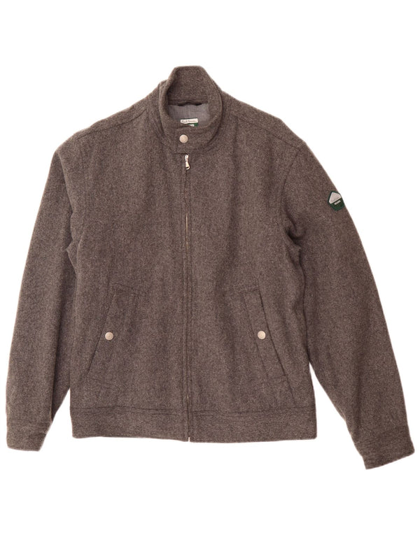 Jaqueta bomber masculina Paul Smith Reino Unido 38 lã cinza médio