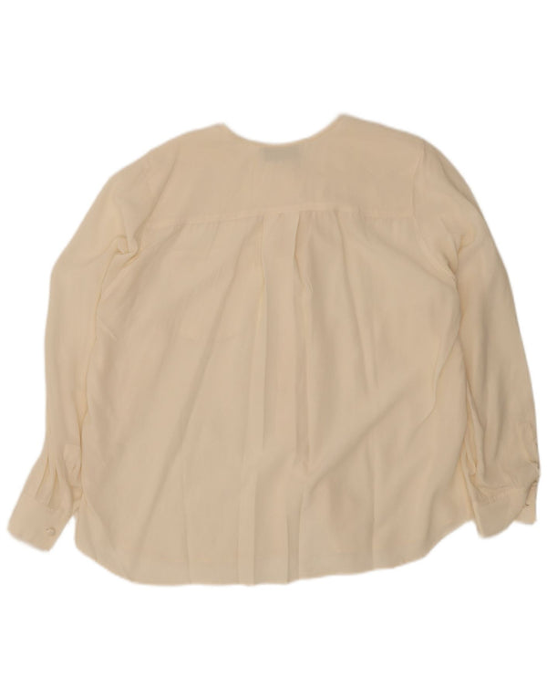 Blusa feminina vintage oversized IT 50 XL seda bege