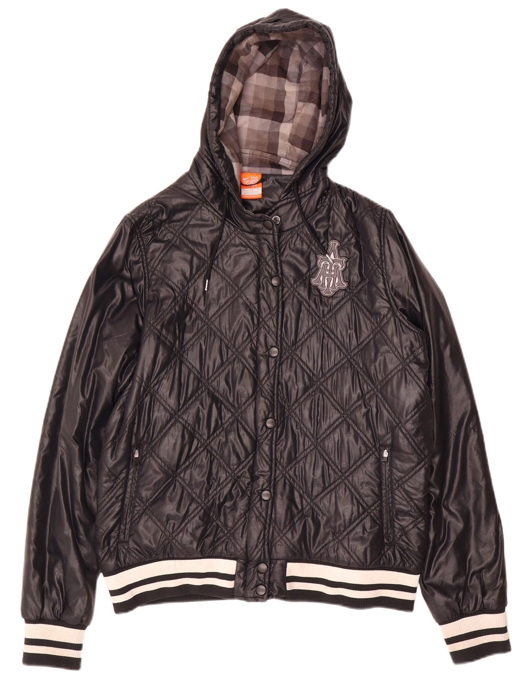 Jaqueta acolchoada com capuz feminina Nike UK 18 XL preto nylon