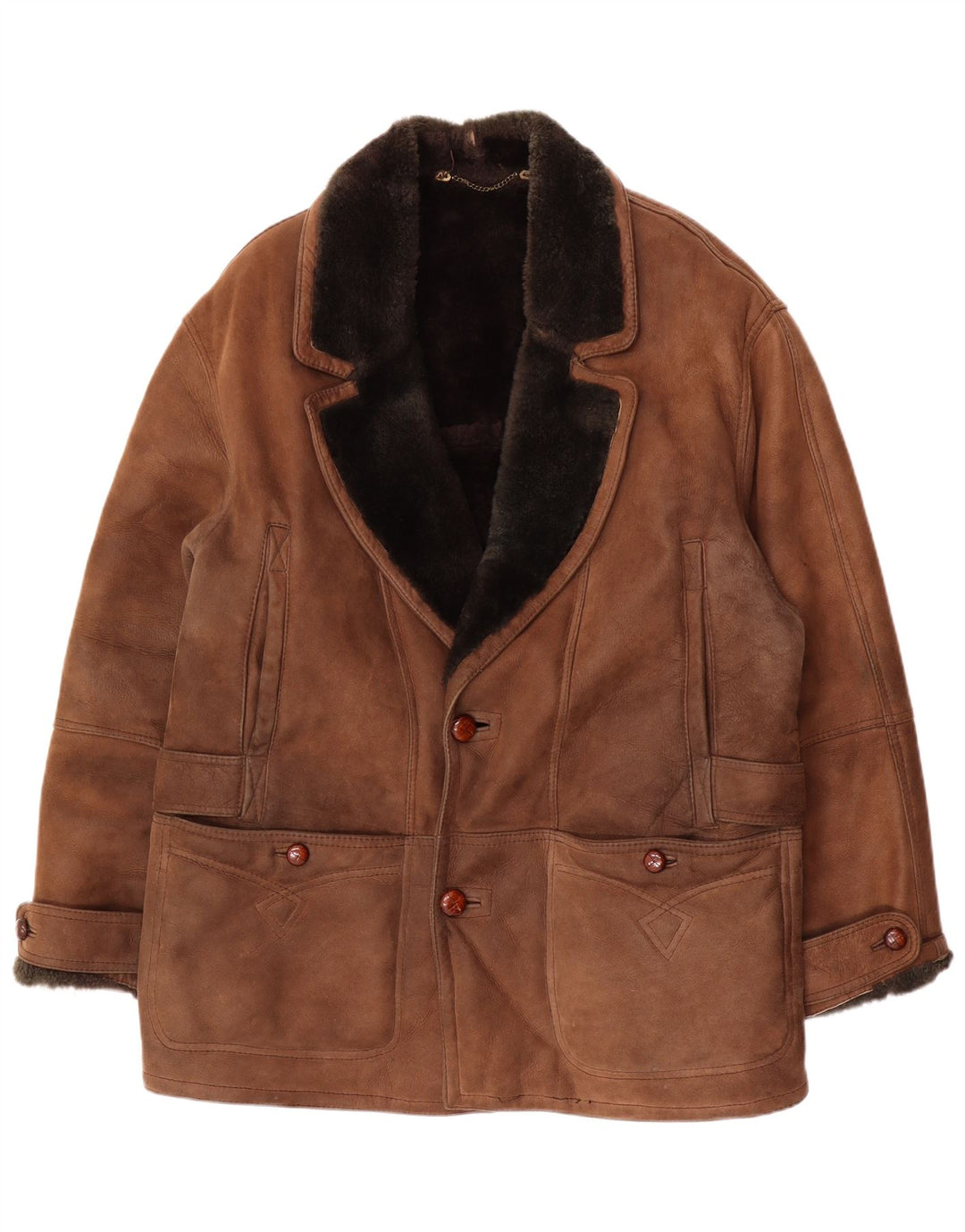 Jaqueta masculina Giamax Shearling IT 54 2XL marrom shearling