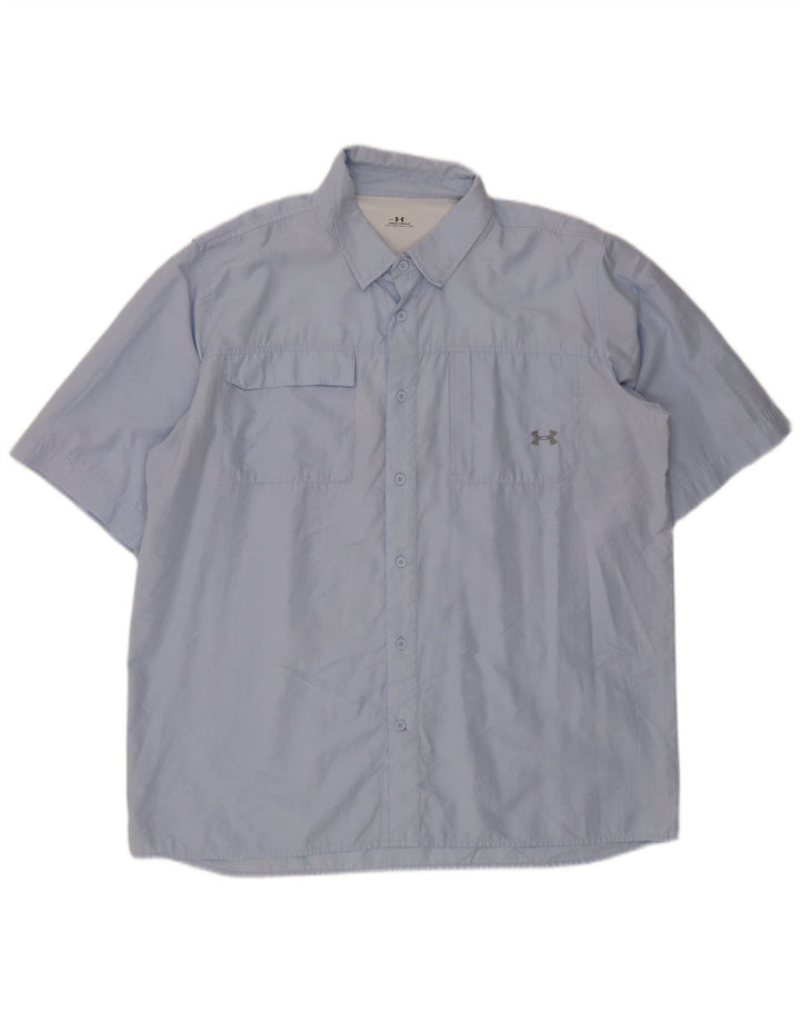 Camisa masculina de manga curta UNDER ARMOUR 2XL algodão azul