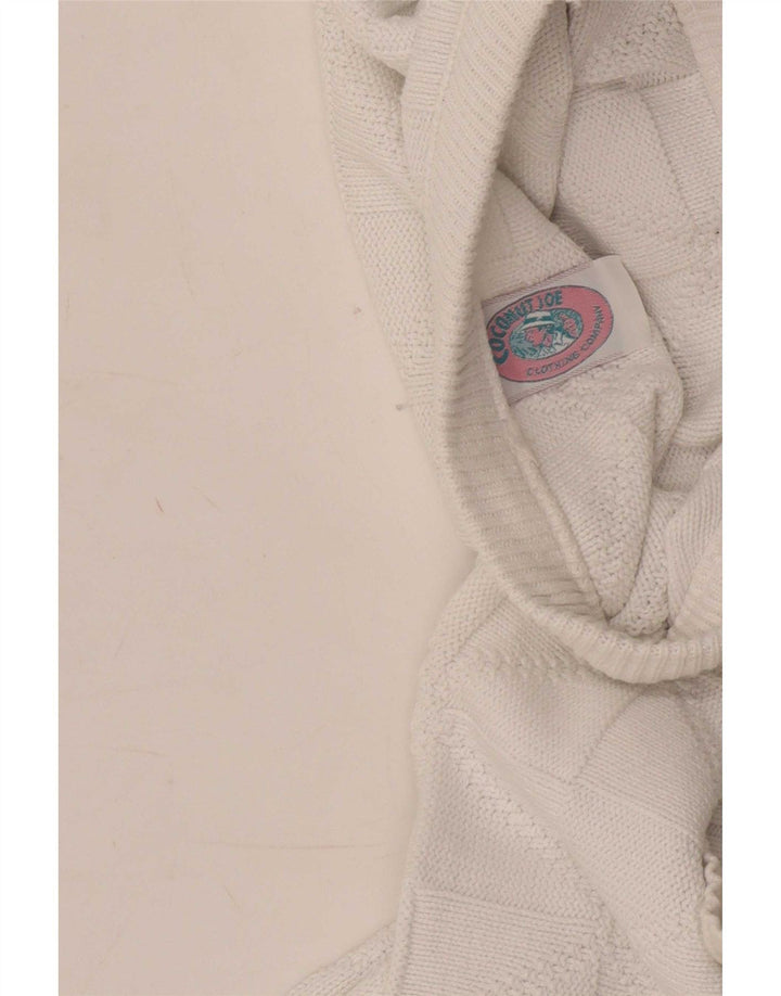 Suéter vintage masculino com gola redonda XL branco