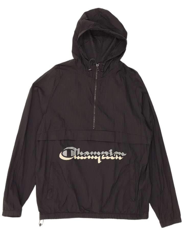 Jaqueta de chuva masculina CHAMPION com capuz UK 40 grande poliamida preta