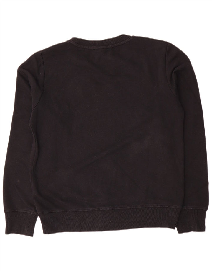 Champion feminino gráfico moletom jumper UK 14 médio algodão preto