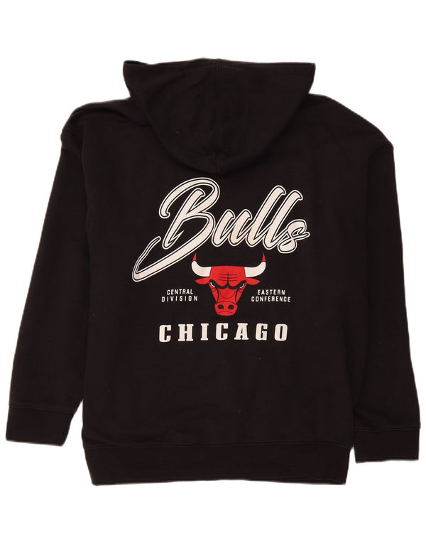 NBA Boys Chicago Bulls Graphic Loose Fit Moletom com capuz 13-14 anos XL preto