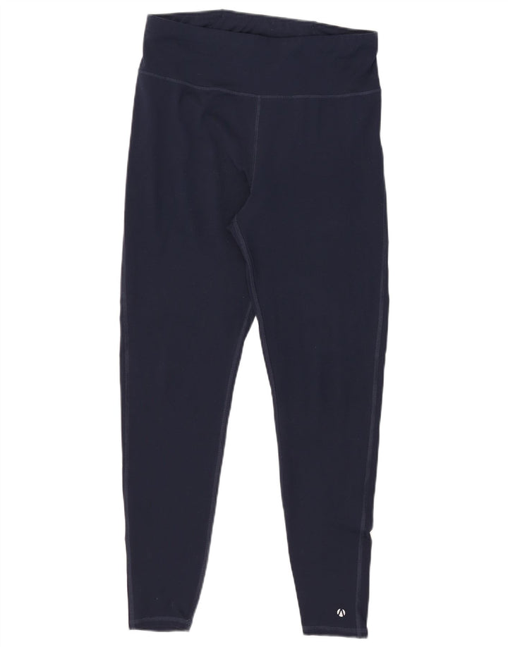 Leggings femininos MARKS & SPENCER UK 12 poliéster azul marinho médio