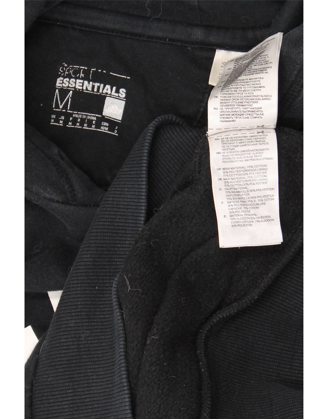 ADIDAS Mens Graphic Hoodie Jumper Médio Algodão Preto