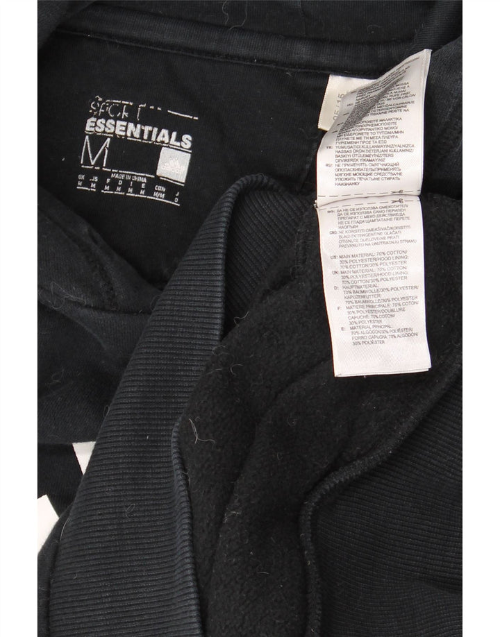 ADIDAS Mens Graphic Hoodie Jumper Médio Algodão Preto