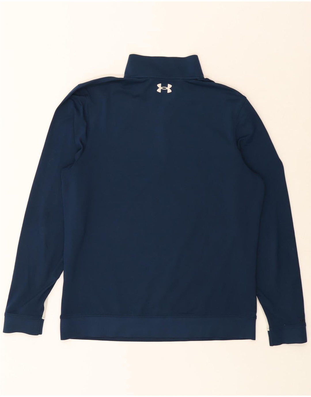 Moletom masculino UNDER ARMOUR com zíper e gola em bloco colorido azul marinho médio