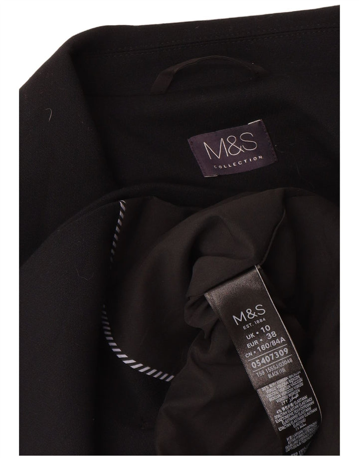 Jaqueta blazer feminina Marks & Spencer com peito duplo Reino Unido 10 pequena preta