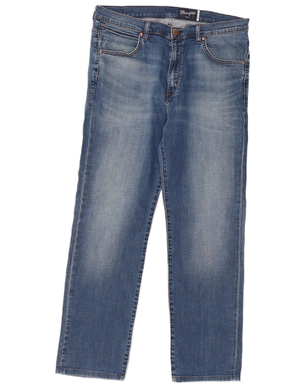 WRANGLER Masculino Arizona Straight Jeans W38 L32 Azul Algodão