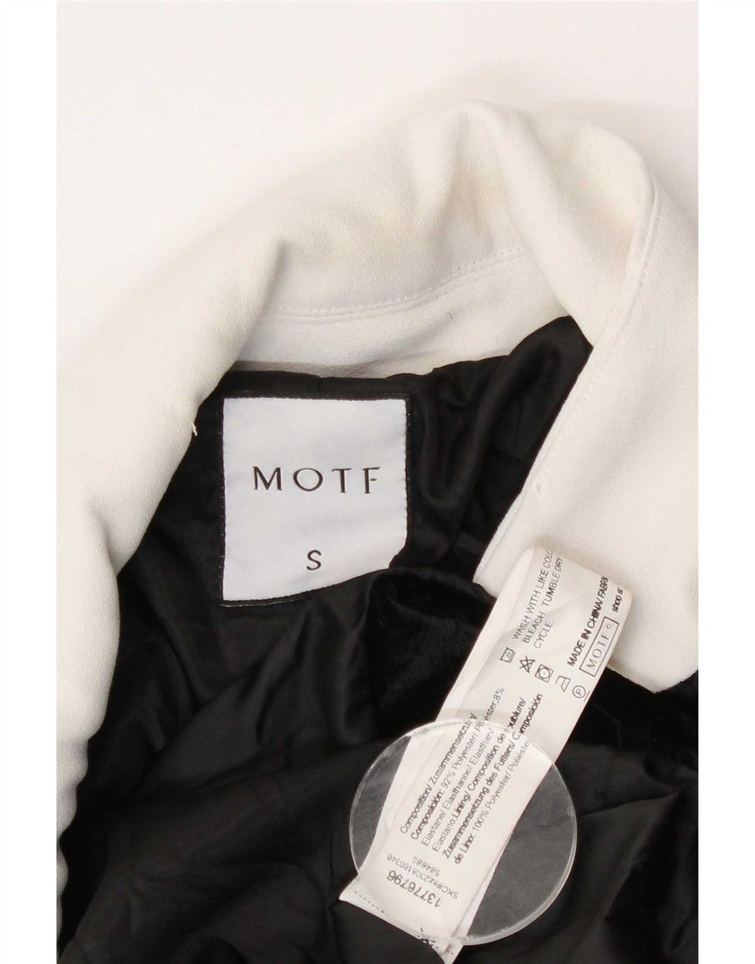 Casaco feminino de veludo com botões duplos Motf UK 10 pequeno bloco colorido preto