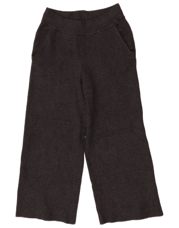 Calça esportiva feminina Massimo Dutti em malha com perna larga Reino Unido 4 XS preta