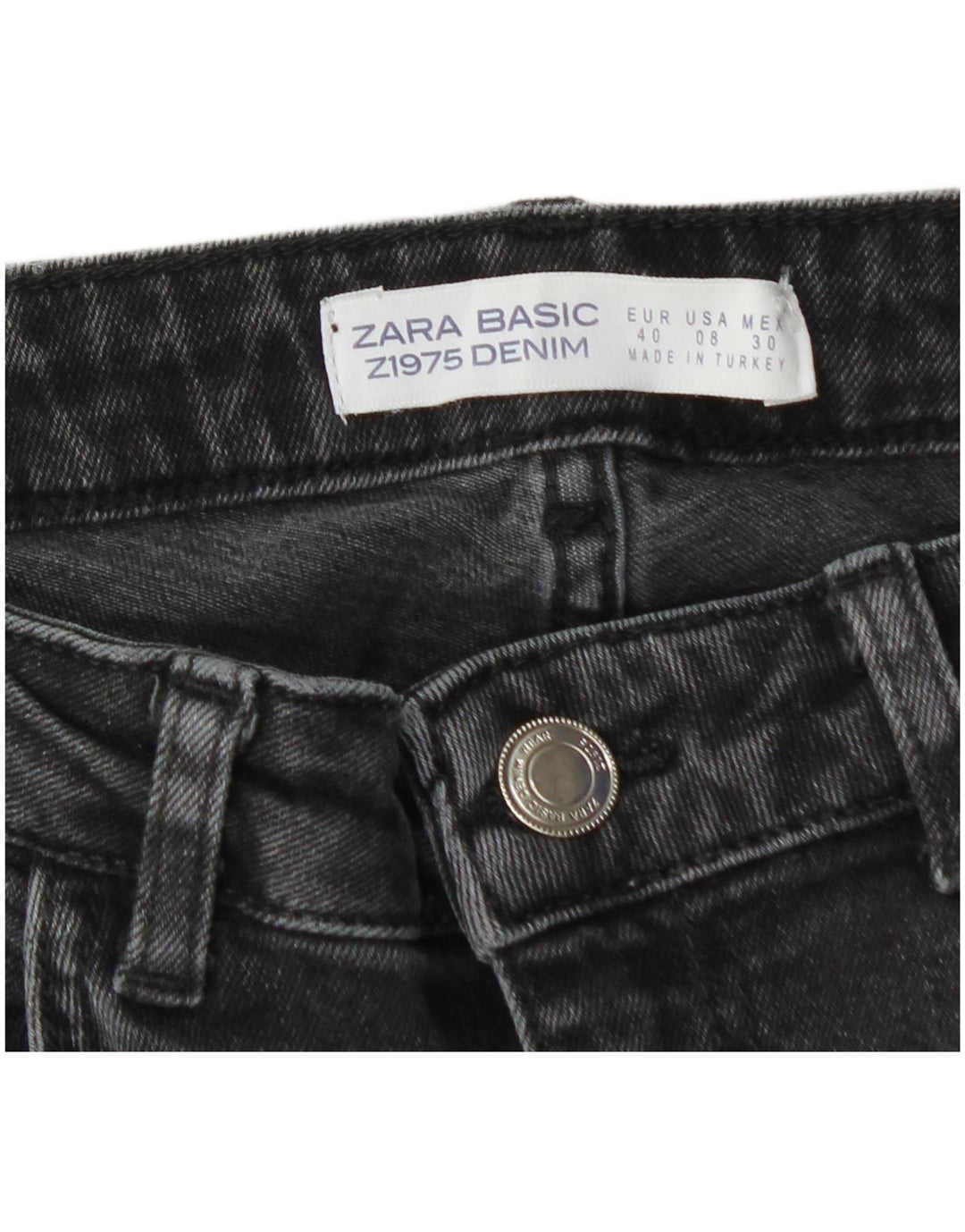 Zara Jeans Slim Feminino EU 40 Médio W30 L30 Cinza